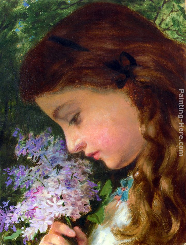 Girl With Lilac painting - Sophie Gengembre Anderson Girl With Lilac art painting